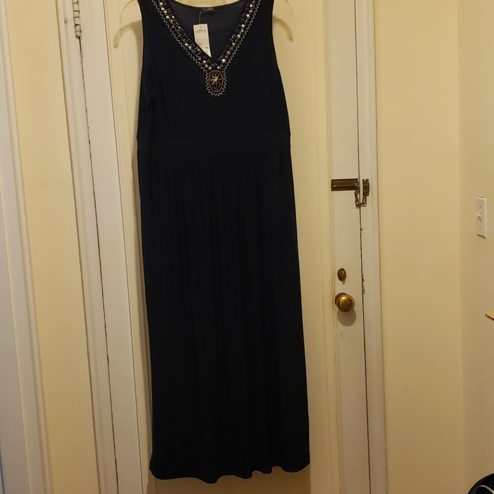 Elementz Navy Blue Maxi Dress - 2X